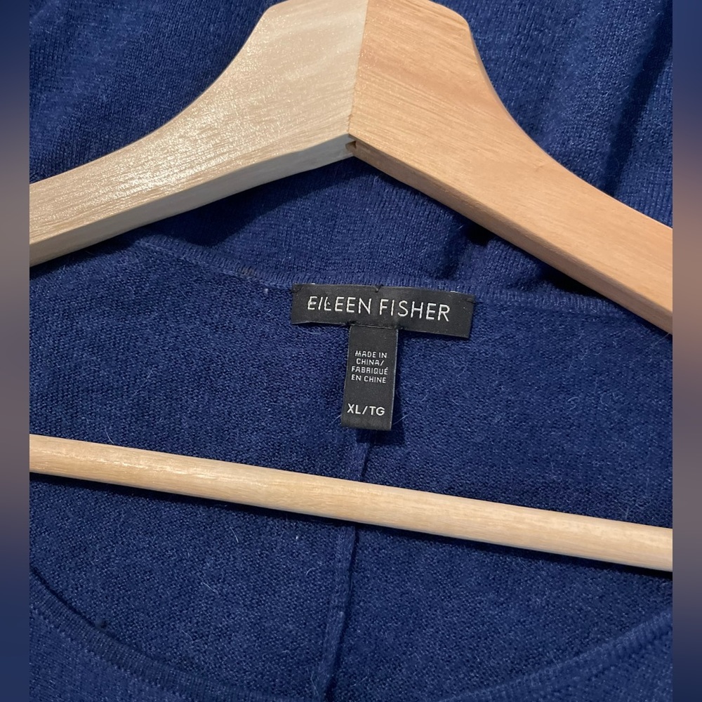 Eileen Fisher Merino Wool Alpaca Swing Style Sweater Size XL in Blue